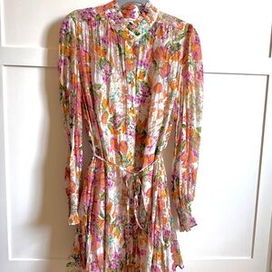 Fate Floral Long Sleeve Mini Dress L